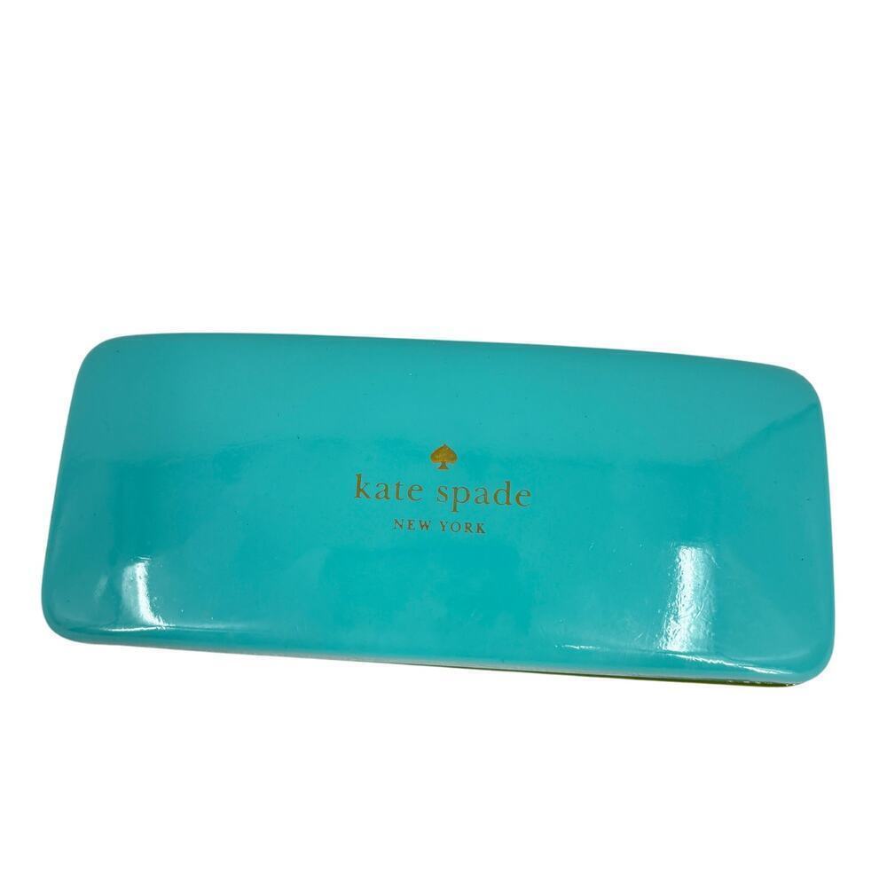 Kate‎ Spade New York Eyeglass Case Hard Clam Shell Hinged Turquoise Green